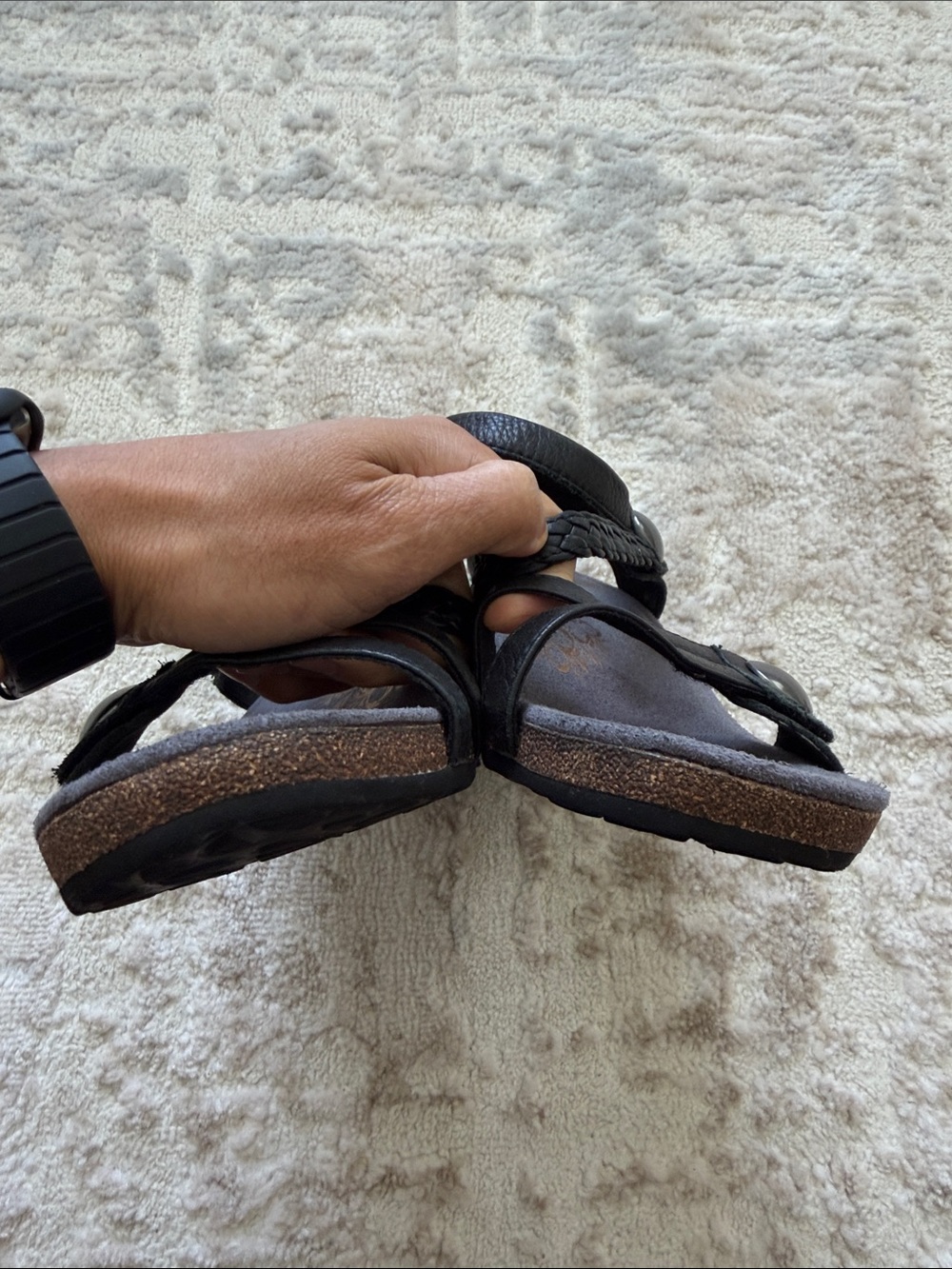 Aetrex Black Braided-Strap Women's Sandals - Picture 3 of 6